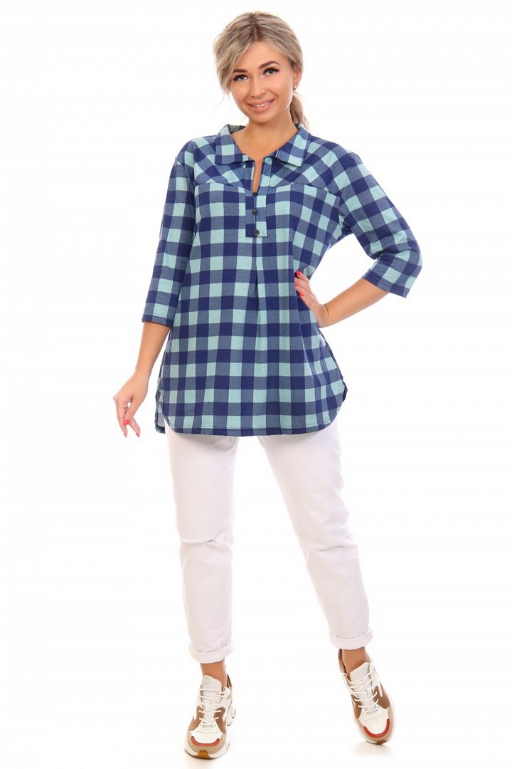 Фото товара 21790, клетчатая свободная туника