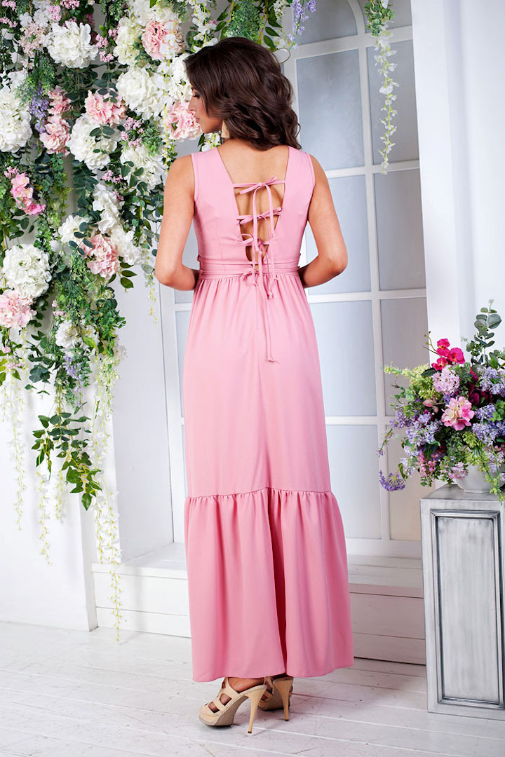 Фото товара 16322, длинное розовое платье